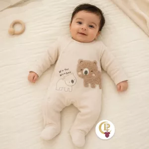 تنخور سرهمی نوزادی نیلی مدل کانگورو و دوستان کد 9820 روی نوزاد پسر